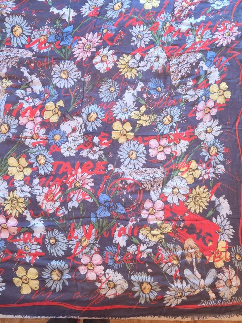 ZADIG & VOLTAIRE FLORAL MODAL SCARF